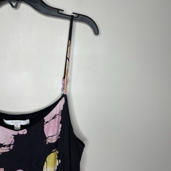 BUSAYO Collective Slip Dress Women Medium Black Purple Tie Dye Midi - Picture 3 of 16